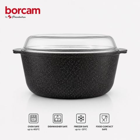 Borcam Non-Stick Casserole with Lid 3000 ml
