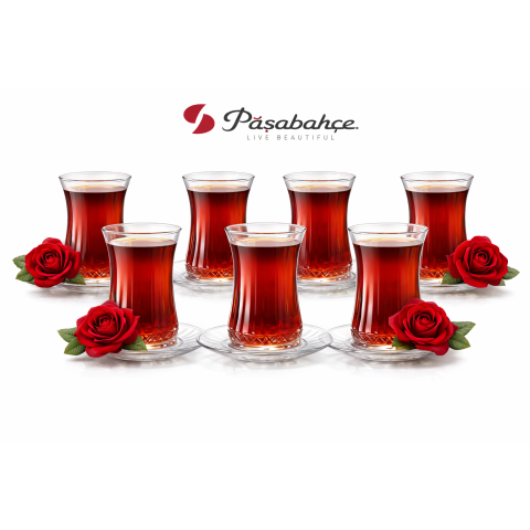 PASABAHCE TEA SET ELYSIA 12 PCS SET 132 ML