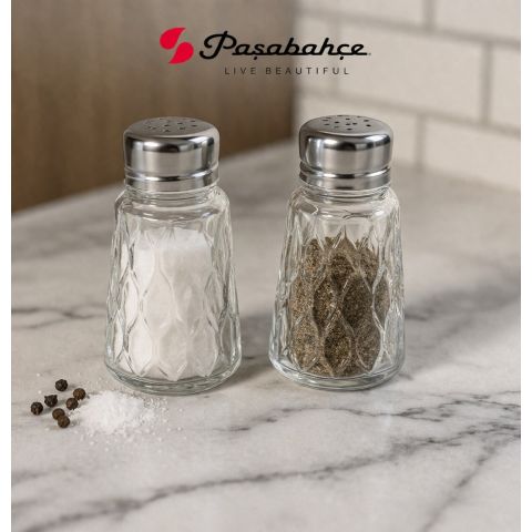 PASABAHCE LEAFY SALT & PEPPER CRUET 100 ML 2 PCS SET