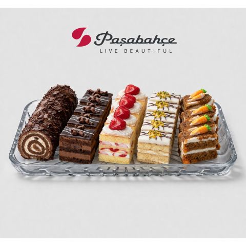 PASABAHCE ELEGANT RECTANGULAR SERVICE PLATE 1 PC SET 27.6 CM