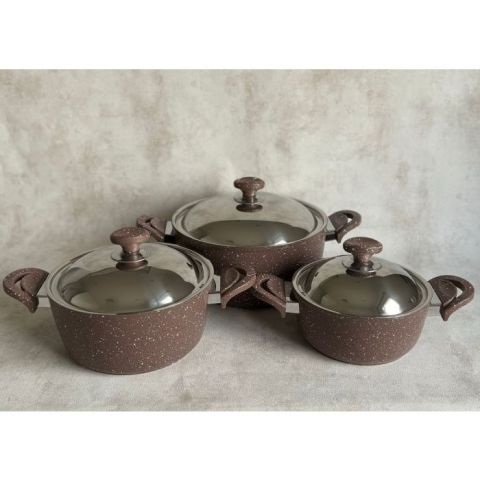 Saflon Cookware Set of 6 Pc 20+24+28 pots