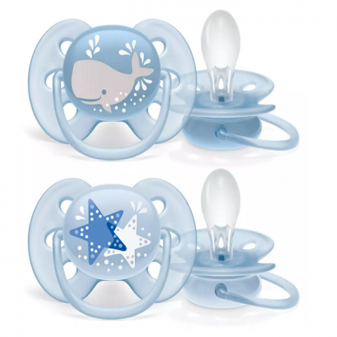 PHILIPS AVENT STHR SIL SOFT 6-18M BOY DECO X2