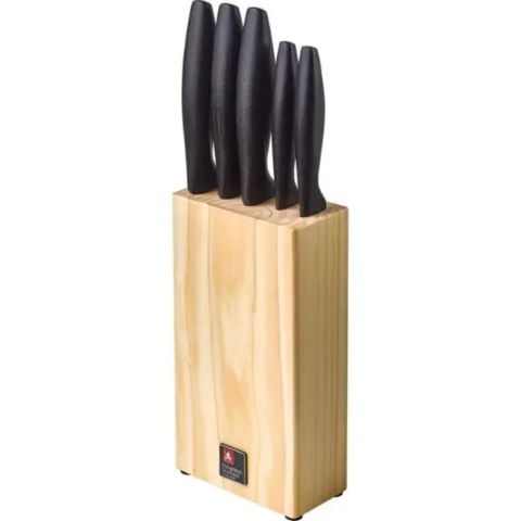 Amefa RS Urban 5pcs Knife Set Wooden Block
