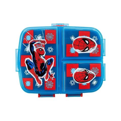 Stor Xl Multi Compartment Rectangular Sandwich Box Spiderman Midnight Flyer