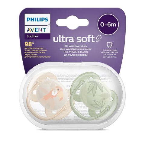 PHILIPS AVENT ULTRA SOFT PACIFIER 0-6M BOY X2