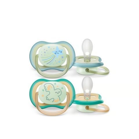 Philips Avent Ultra Air Nighttime Soother 0–6M Boy X2