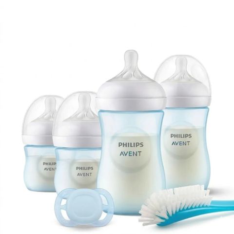 Philips Avent Natural 3.0 Feeding Set (4 Bottles) – Blue Heart Design