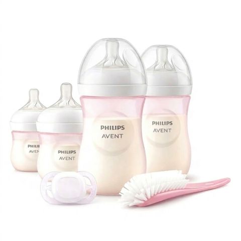 Philips Avent Natural 3.0 Feeding Set (4 Bottles) – Pink Heart Design