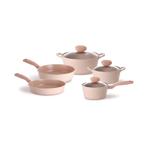 NEOFLAM SHERBET 10 PCS SET (FRYPAN 26 CM + WOK PAN 26 CM + SAUCE PAN 18 CM WITH GLASS LID + CASSEROLES 22 + 26 CM WITH GLASS LIDS + 2 NYLON KITCHEN TOOLS