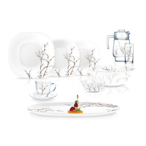 LUMINARC HANA WHITE DINNER SET 46 PC