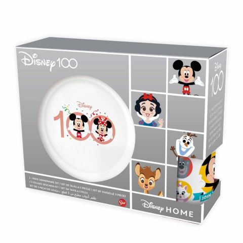 مجموعة أدوات المائدة للأطفال "ديزني 100" سيراميك من 3 قطع من ستور