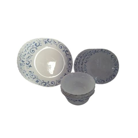LA OPALA CLASSIQUE 12 PCS DINNER SET SWIRLS BLUE