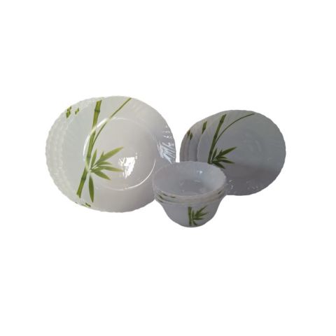 LA OPALA CLASSIQUE 12 PCS DINNER SET FLUTED GREEN