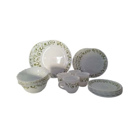 LA OPALA CLASSIQUE 20 PCS DINNER SET SWIRLS GREEN
