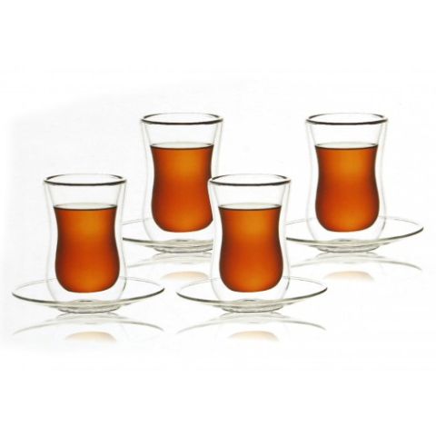 MOOLOOM (Hand Made) Glass Double Wall Cup 150ML - 8 Pcs