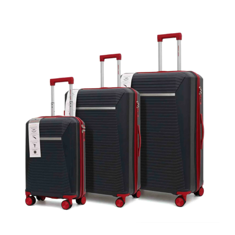 American Luggage 50, 61, 71 Cm Set Of 3 Luggage - RED GREY ZIPPER