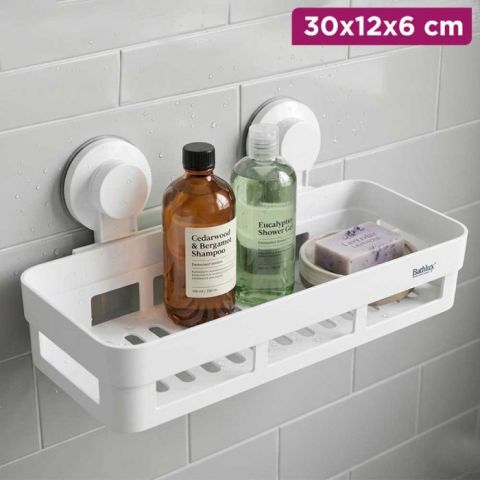 Rectangular Bathroom Shelf without Drilling 30×12×6 cm