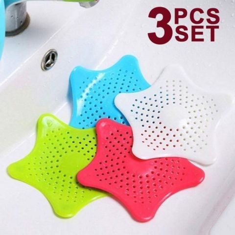 3Pcs Silicone Drain Strainer - Assorted