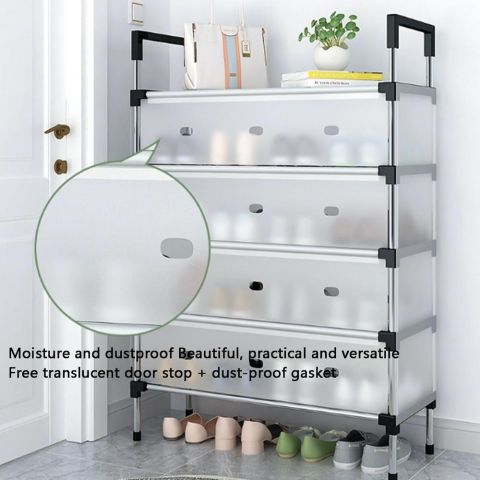 Steel Shoe Rack 5-Tier with Cover 56x28x115 cm