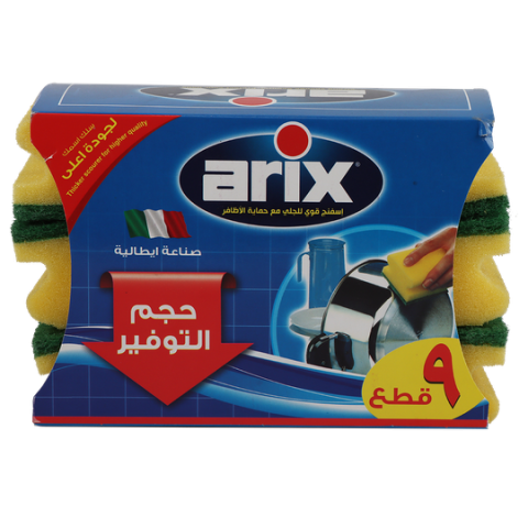 Arix Synthetic Sponge Scourer 9 Pcs