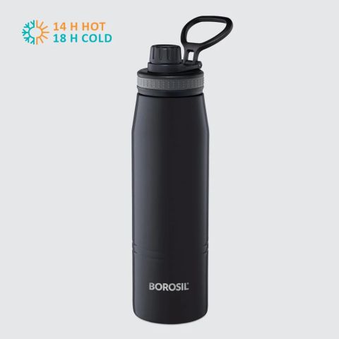 Borosil Hydra Stainless Steel Insulated Water Bottle with Double Wall Vacuum