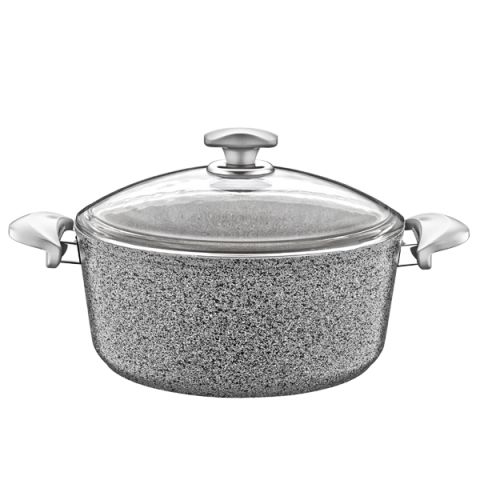 OMS Granite Casserole with Glass Lid