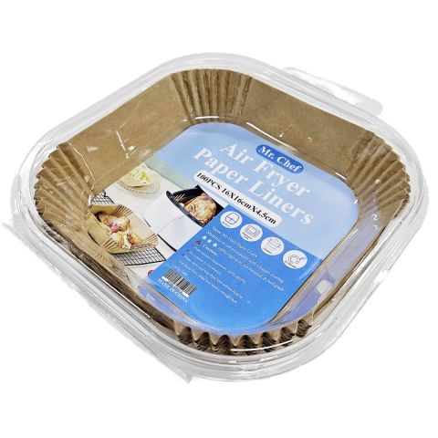 Mr. Chef Air Fryer & Oven Disposable Paper Liner Square 16 cm - 100 Pcs