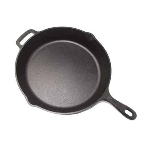 Westinghouse 30 cm Pre-Seasoned Cast Iron Skillet with Helper Handle and Pour Spouts 