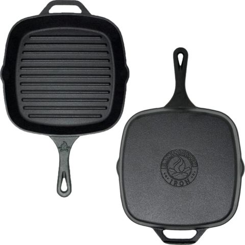 Westinghouse 28 cm Pre-Seasoned Cast Iron Square Grill Pan 