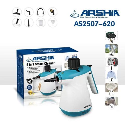 Arshia 6-in-1 Handheld Steam Cleaner