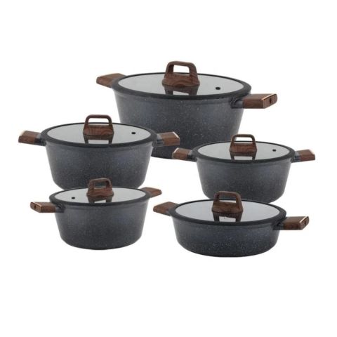 OSFE Marble Cookware Set 12 pcs with 2 Pcs of Utensil Tools