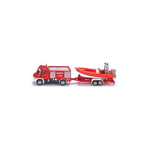 SIKU DIE CAST Unimog Fire engine with boat 
