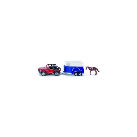 SIKU DIE CAST Jeep with horse trailer 