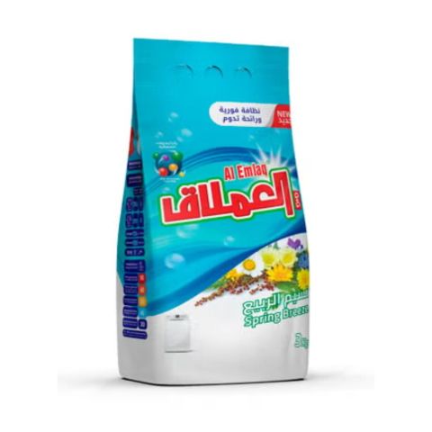 Al Emlaq Powder Detergent Semi Automatic 3 Kg - Spring Breeze - Bag