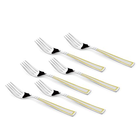 FNS Radiant Patial Dinner Fork Gold Set of 6