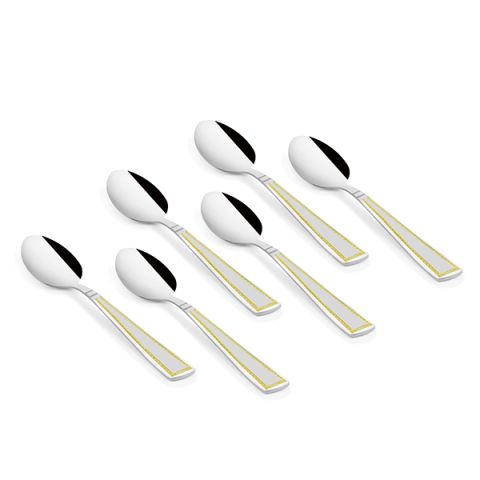 FNS Radiant Patial Tea Spoon Gold Set of 6 Pcs