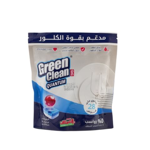 Al Emlaq Green Clean Dishwasher Tablets - 28 Pcs With Cholor