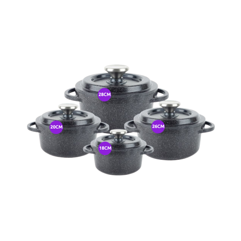 طقم قدور طهي "كور" (Core) جرانيت 8 قطع
