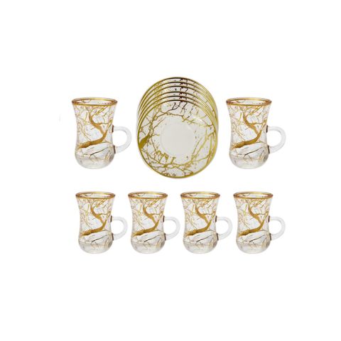 MOOLOOM Gold Tea Cups Set Of 12 PCS - Open Box
