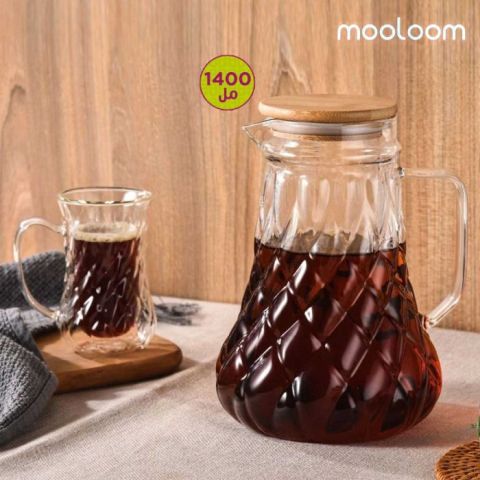 Mooloom Hand Made Borosilicate Glass Single Wall Carafe 1400 ml