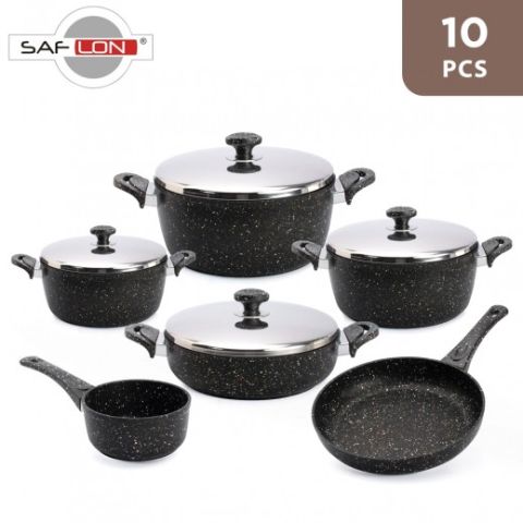Saflon 10 Pcs Granite Cookware Set
