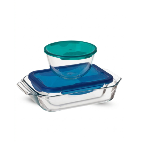 Pyrex Set of 3 Pcs (1L Bowl + 1.7 Food Saver + 35cm Roaster) - OP