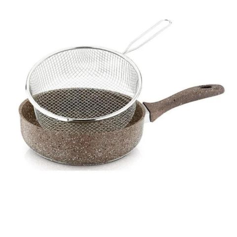 مقلاة جرانيت عميقة مع مصفاة من سافلون 