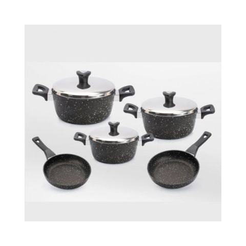 طقم قدور الطهي 8 قطع مع أغطية ستنالس ستيل من سافلون 