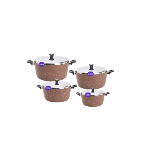 Saflon Granite Pots Set With SS Lids
