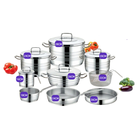 Saflon Stainless Steel Premium Cookware Set 14 Pieces