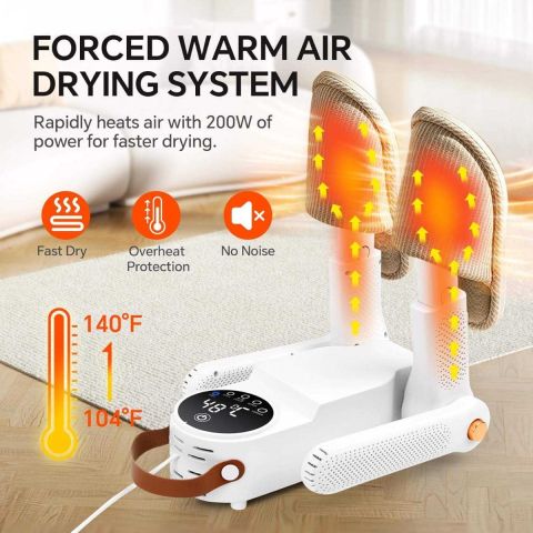 Smart 4 Head Footwear Dryer & Deodorizer with Constant Temperature Heating