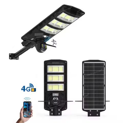 2-in-1 Solar Street Light with 4G & 4K AI Camera, Night Vision, Motion Sensor, Mobile App