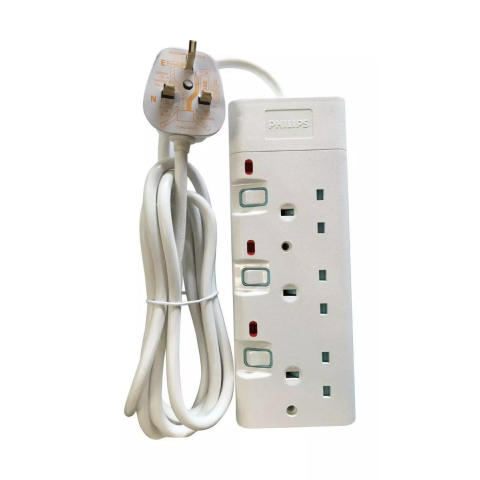 Philips Extension 3Bs Outlets Indv. Switch 2M Cord