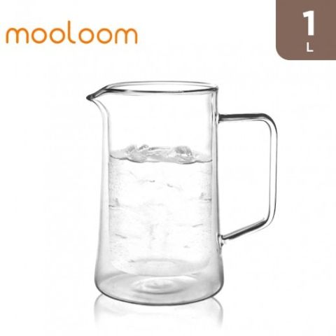 MOOLOOM Handmade Double Wall Glass Jug 1000 ML- 1 Pcs